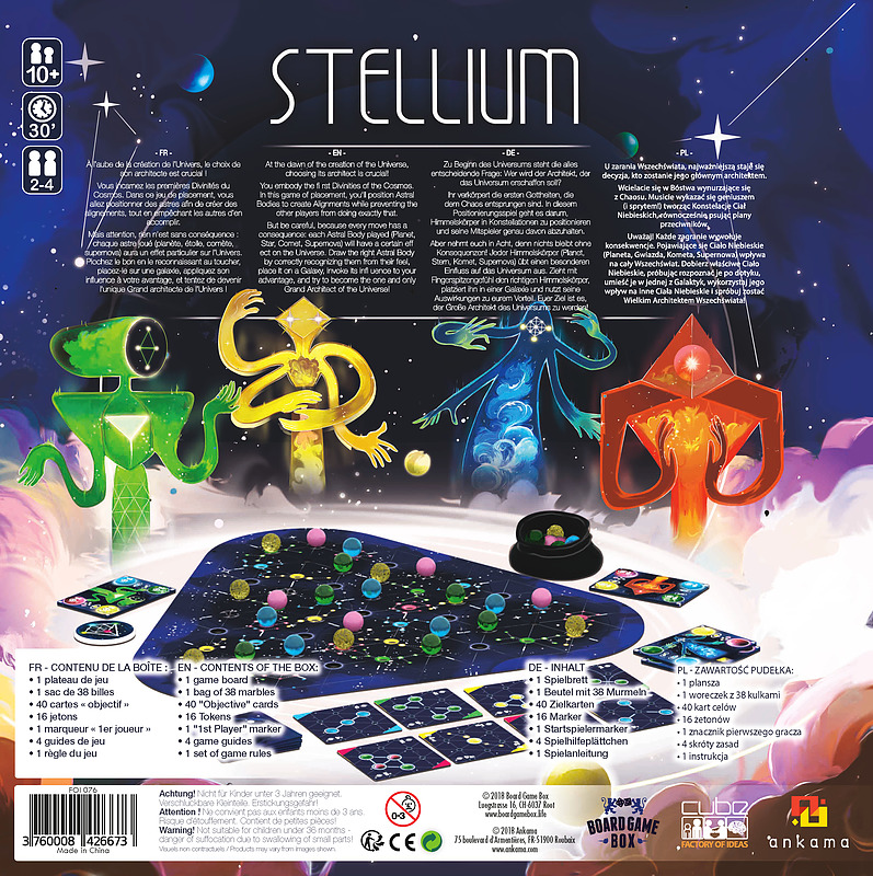 Stellium 2-4 Spieler, Spieldauer ca. 30-60 Minuten Rueckseite