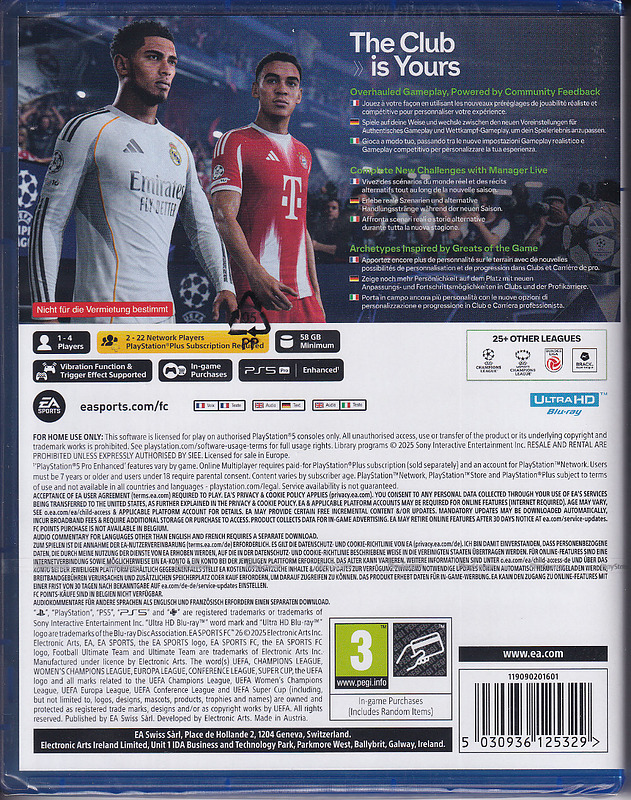 EA Sports FC 26 Day 1 Edition + 10 Boni (AT-PEGI) Rueckseite