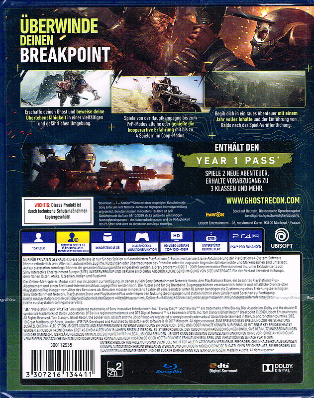 Ghost Recon Breakpoint Gold Edition Rueckseite