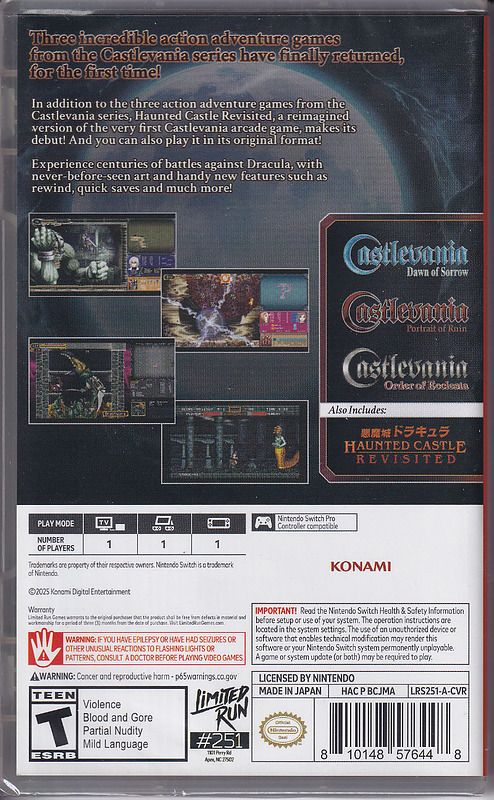 Castlevania Dominus Collection Order of Ecclesia Rueckseite