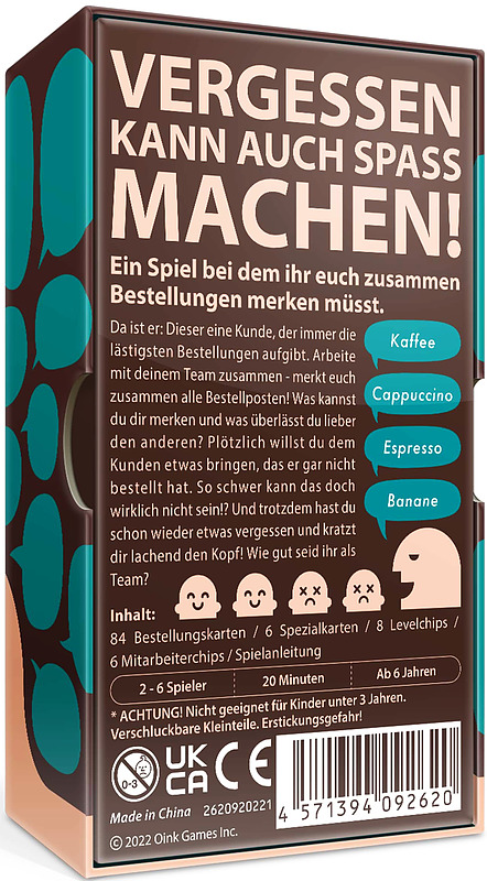 Order Overload: Cafe Rueckseite