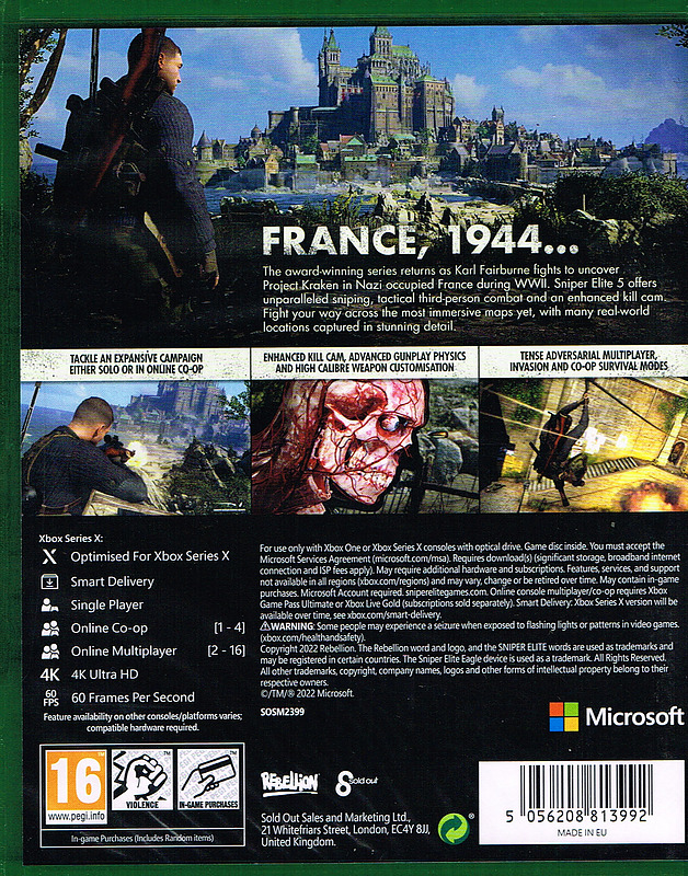 Sniper Elite 5 (PEGI) Rueckseite