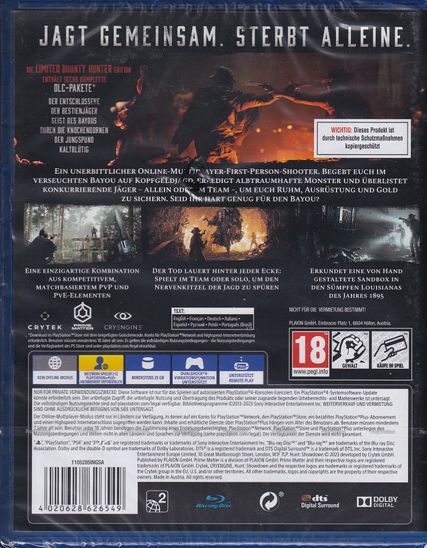 Hunt: Showdown Limited Bounty Hunter Edition Rueckseite