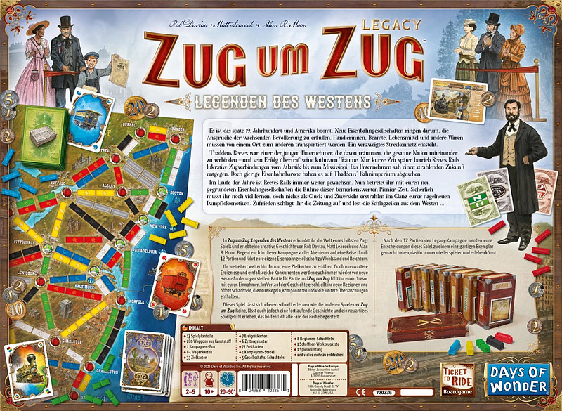 Zug um Zug Legacy: Legenden des Westens Rueckseite Zug um Zug Legacy: Legenden des Westens Rueckseite