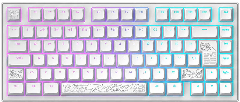Dark Project Tastatur Terra Nostra White  (ISO DE) Rueckseite