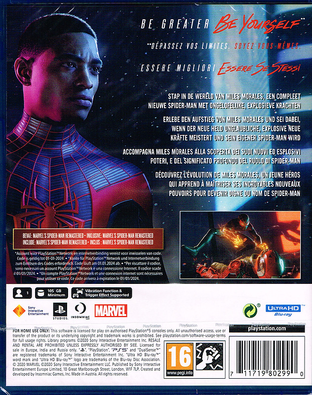 Spider-Man Miles Morales Ultimate Edition Rueckseite