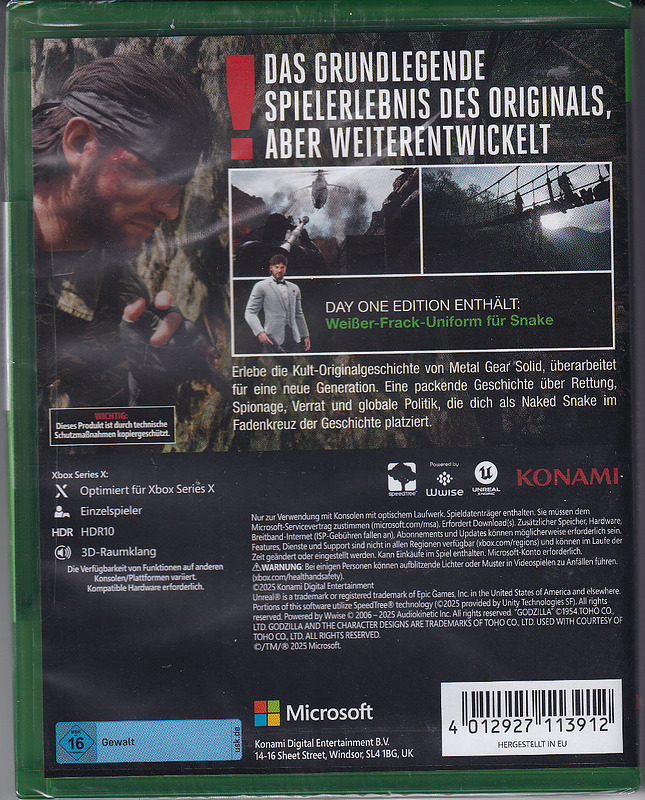Metal Gear Solid Delta: Snake Eater Remake Rueckseite