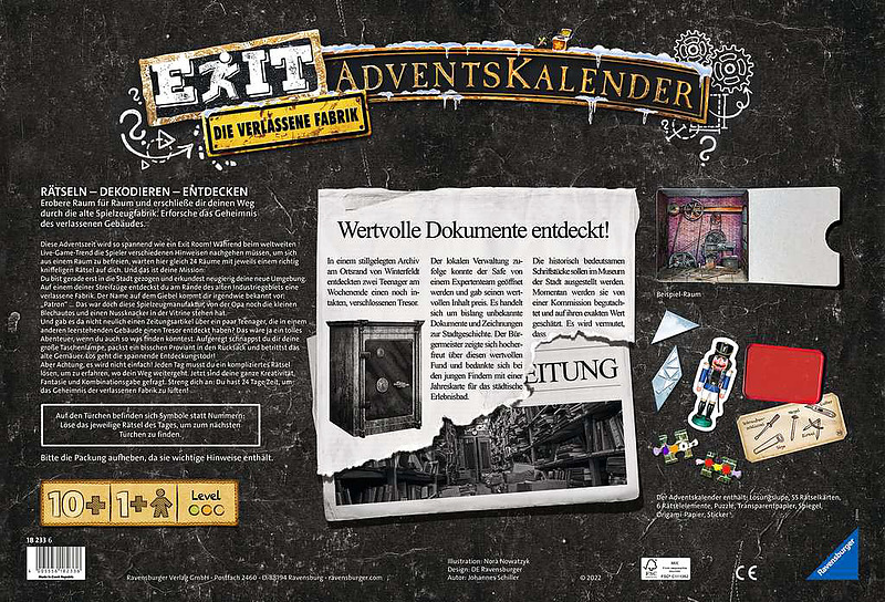 EXIT Adventskalender - Die verlassene Fabrik Rueckseite