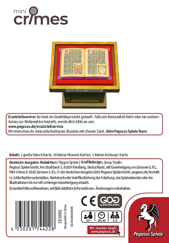 MiniCrimes - Ein wertvolles Buch Rueckseite