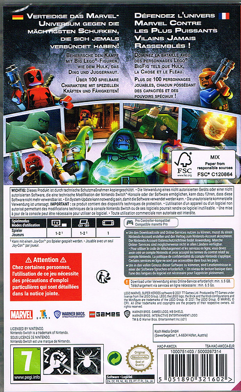 LEGO Marvel Super Heroes (Code in a Box) Rueckseite