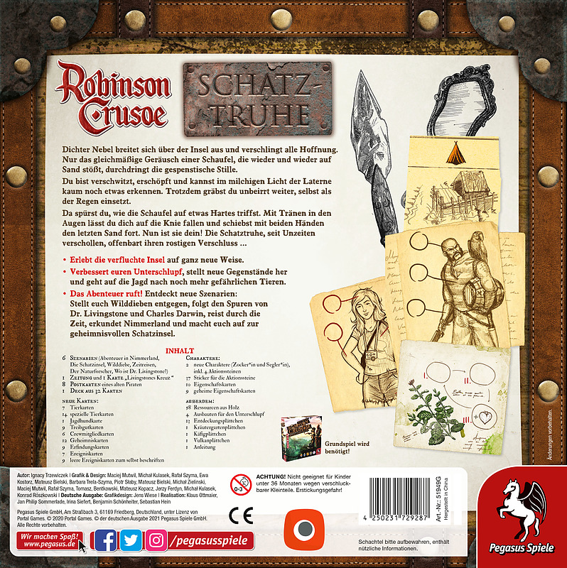 Robinson Crusoe Schatztruhe Rueckseite