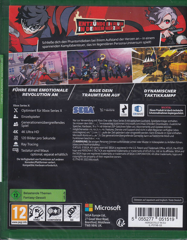 Persona 5 Tactica + 2 Boni Rueckseite