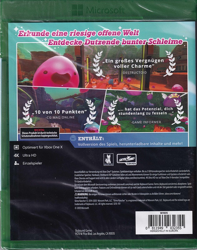 Slime Rancher Deluxe Edition Rueckseite