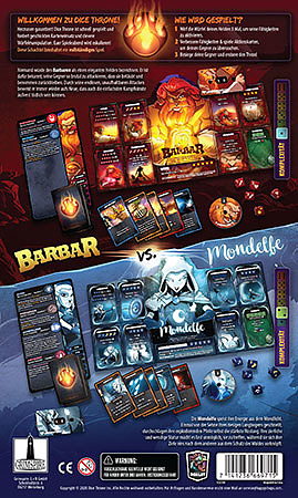 Dice Throne: Barbar vs. Mondelfe Rueckseite