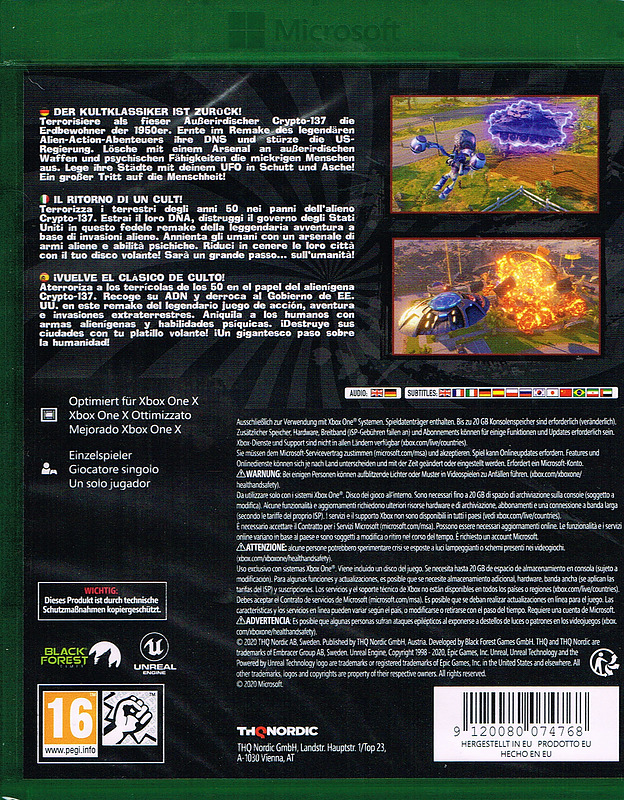 Destroy All Humans! (AT-PEGI) Rueckseite