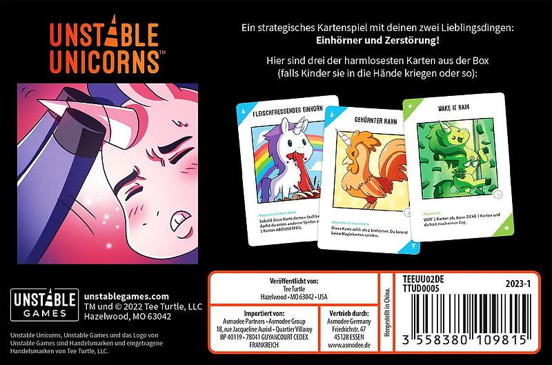 Unstable Unicorns NSFW Rueckseite
