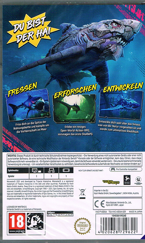 Maneater Day One Edition + Tiger Hai Evolution Rueckseite