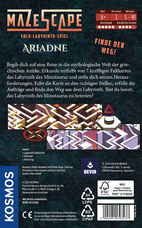 Mazescape Ariadne Rueckseite