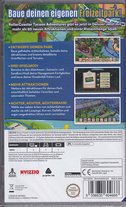 RollerCoaster Tycoon Adventures Deluxe Rueckseite