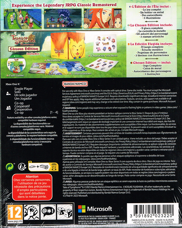 Tales of Symphonia Remastered Chosen Edition(PEGI) Rueckseite