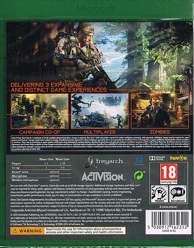 Call of Duty: Black Ops 3 (AT-PEGI) Rueckseite