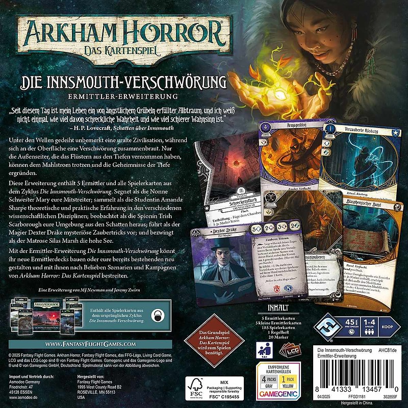 Arkham Horror Kartenspiel Innsmouth-Verschwörung Rueckseite