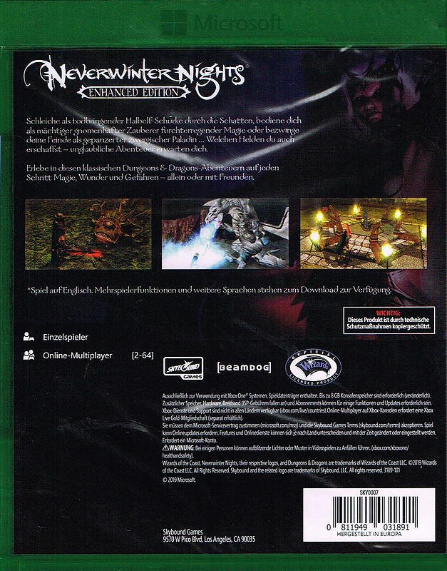 Neverwinter Nights Enhanced Edition Rueckseite