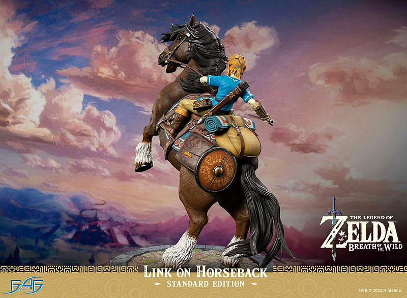 Zelda Breath of the Wild Statue Link on Horseback Rueckseite
