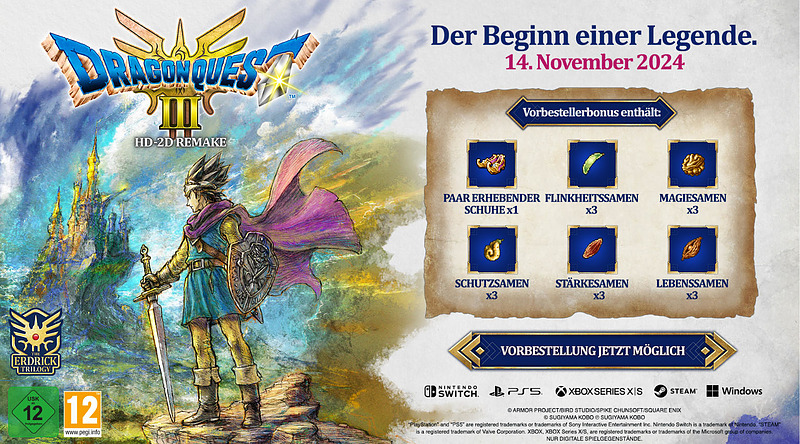 Dragon Quest 3 HD-2D Remake + 6 Boni Rueckseite