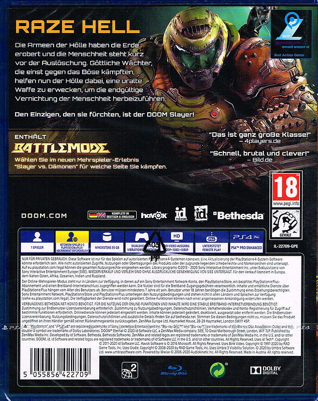 DOOM Eternal (AT-PEGI) Rueckseite