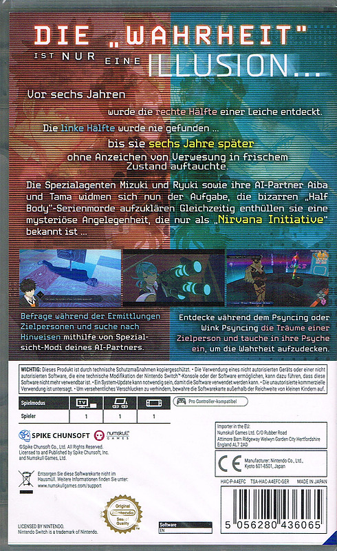 AI: The Somnium Files - nirvanA Initiative Rueckseite