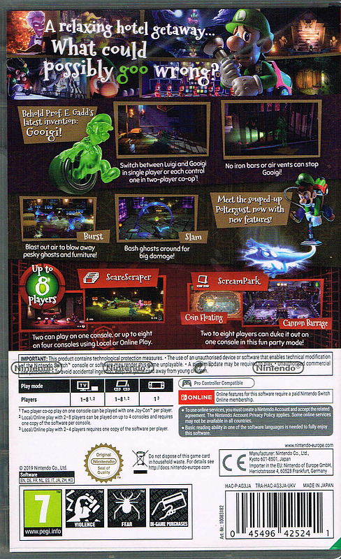 Luigi's Mansion 3 (PEGI) Rueckseite