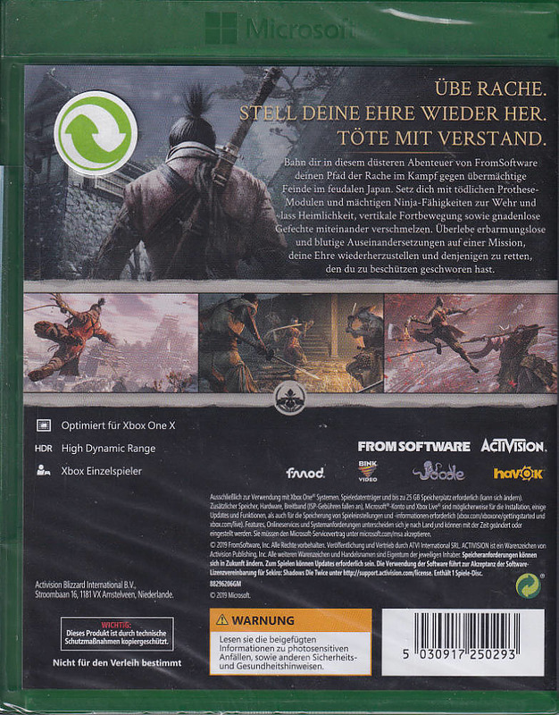 Sekiro: Shadows Die Twice Rueckseite