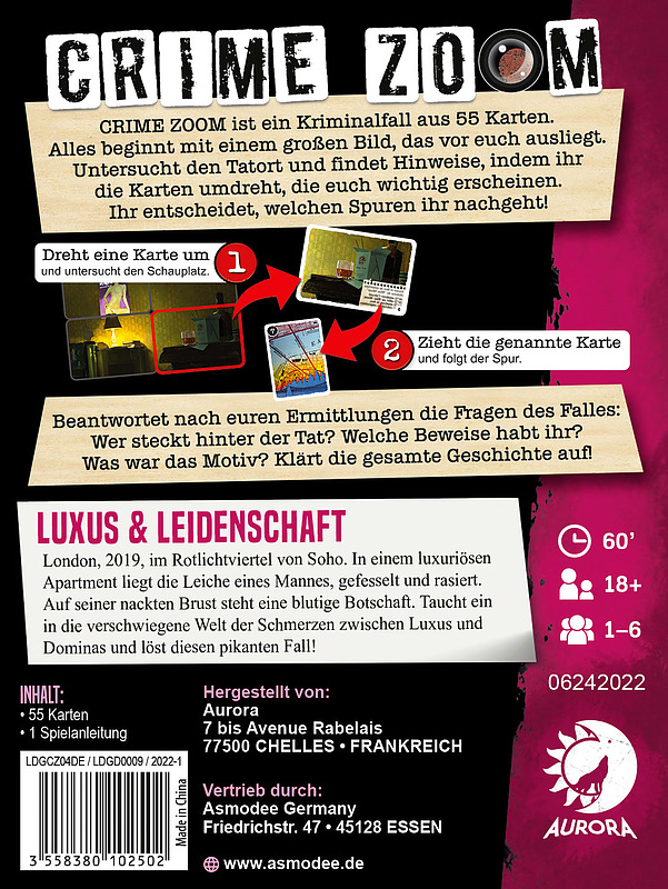 Crime Zoom - Luxus & Leidenschaft Rueckseite