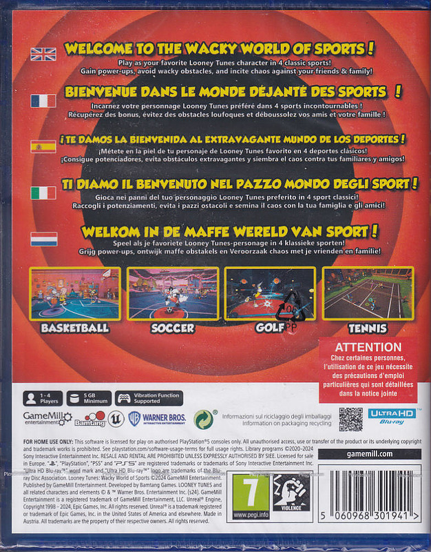 Looney Tunes: Wacky World of Sports (PEGI) Rueckseite