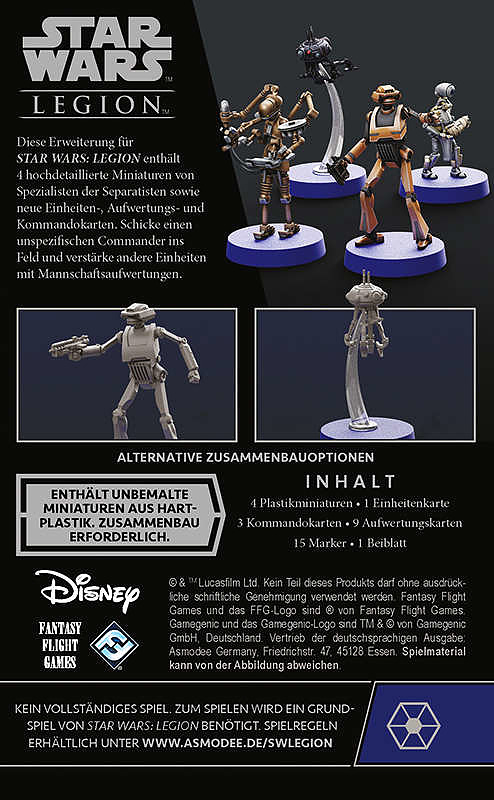 Star Wars: Legion - Spezialisten der Separatisten Rueckseite