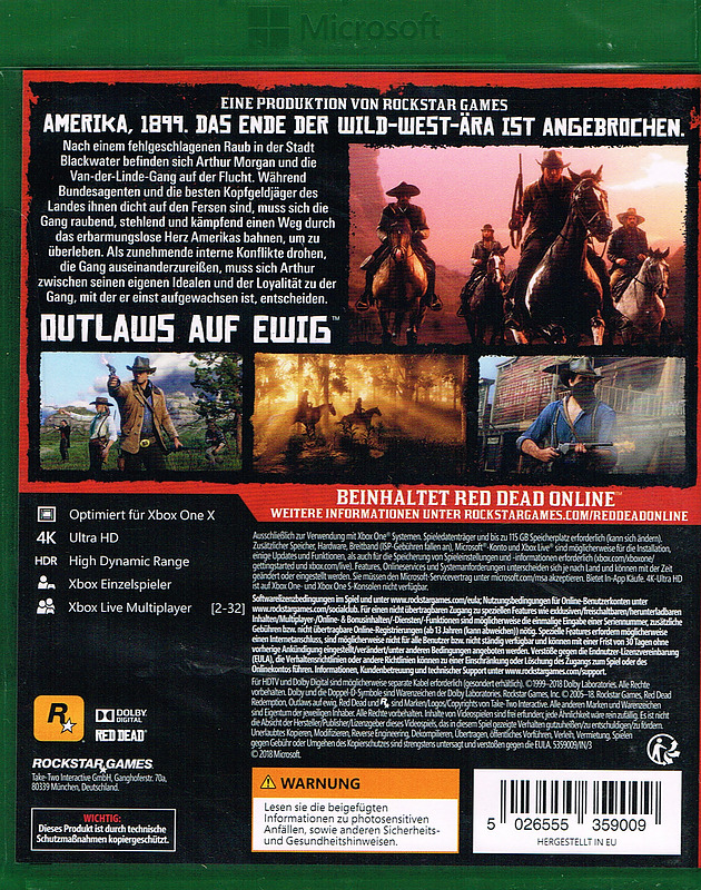 Red Dead Redemption 2 (AT-PEGI) Rueckseite