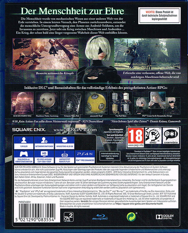 NieR Automata Game of the YoRHa Edition Rueckseite