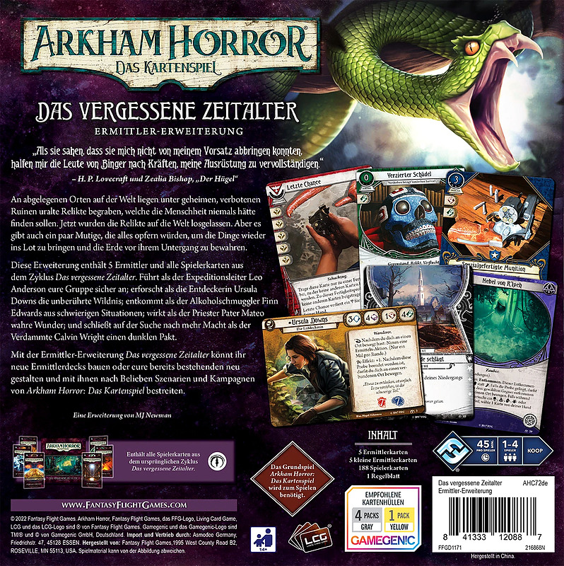Arkham Horror: LCG - Das vergessene Zeitalter Rueckseite Arkham Horror: LCG - Das vergessene Zeitalter Rueckseite