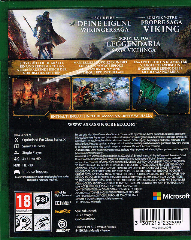 Assassins Creed Valhalla: Ragnarök Edition (AT) Rueckseite