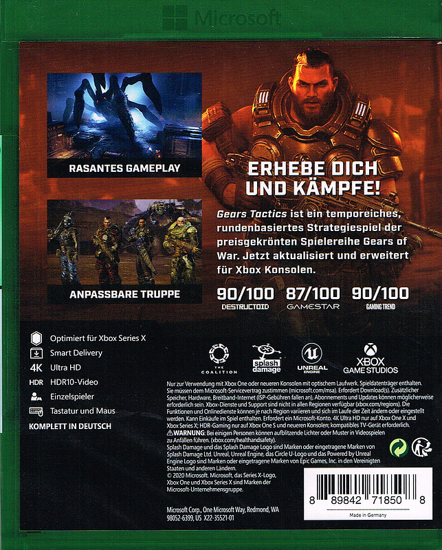 Gears of War Tactics Day 1 Edition Rueckseite