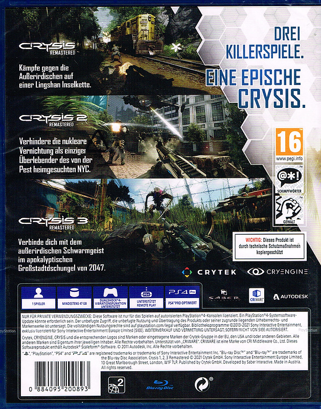 Crysis Remastered Trilogy (AT-PEGI) Rueckseite