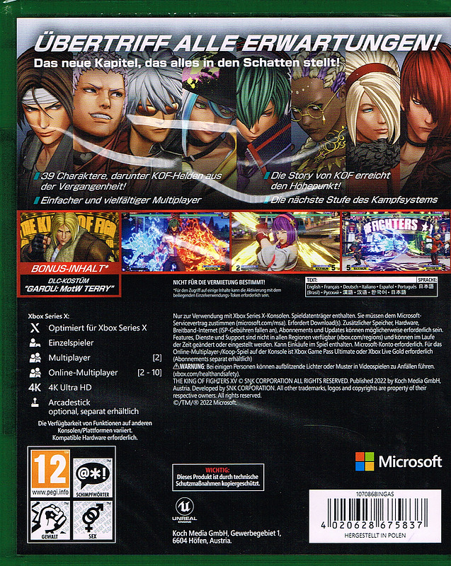 The King of Fighters XV Day One Edition Rueckseite