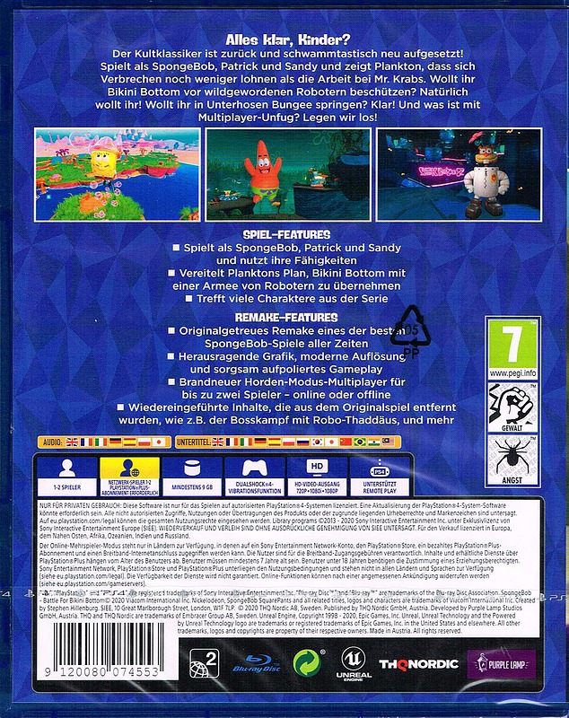 SpongeBob SquarePants: Battle of Bikini Bottom Rueckseite