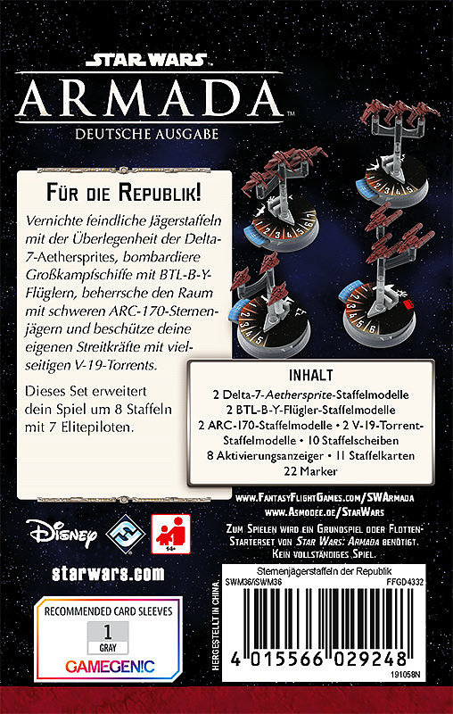 Star Wars Armada: Sternenjägerstaffeln Republik Rueckseite