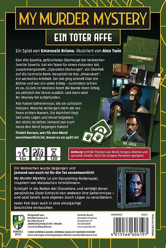 My Murder Mystery - Ein toter Affe Rueckseite