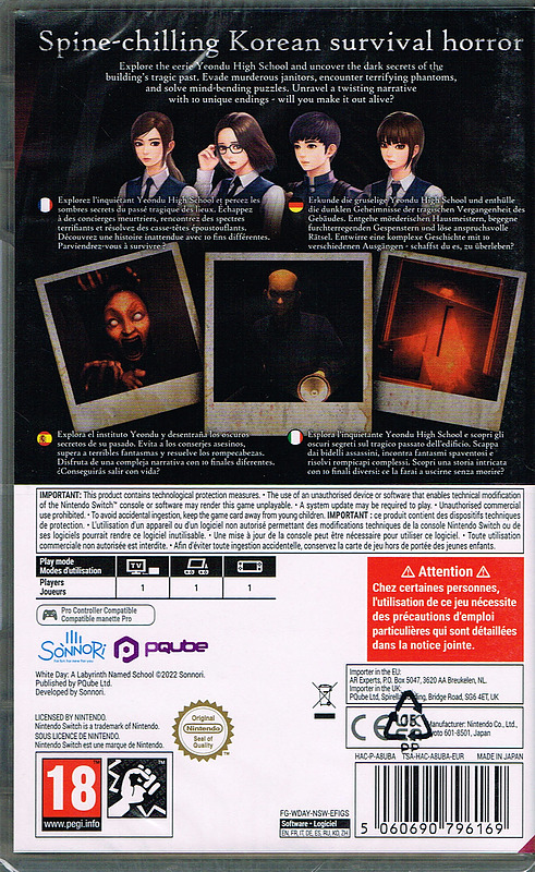 White Day: A Labyrinth Named School (PEGI) Rueckseite