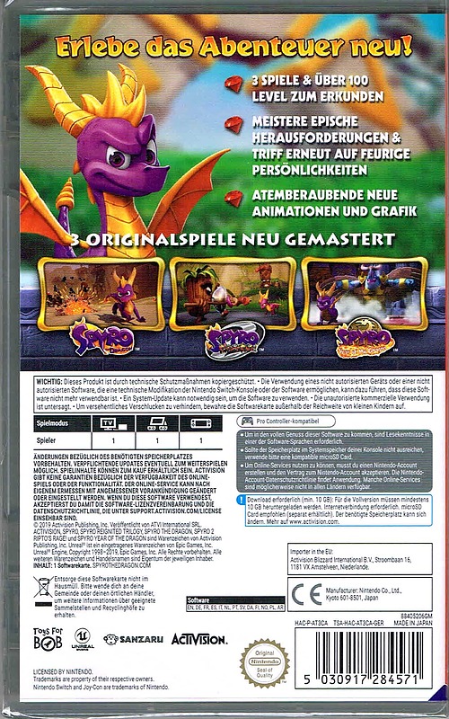 Spyro Reignited Trilogy Rueckseite