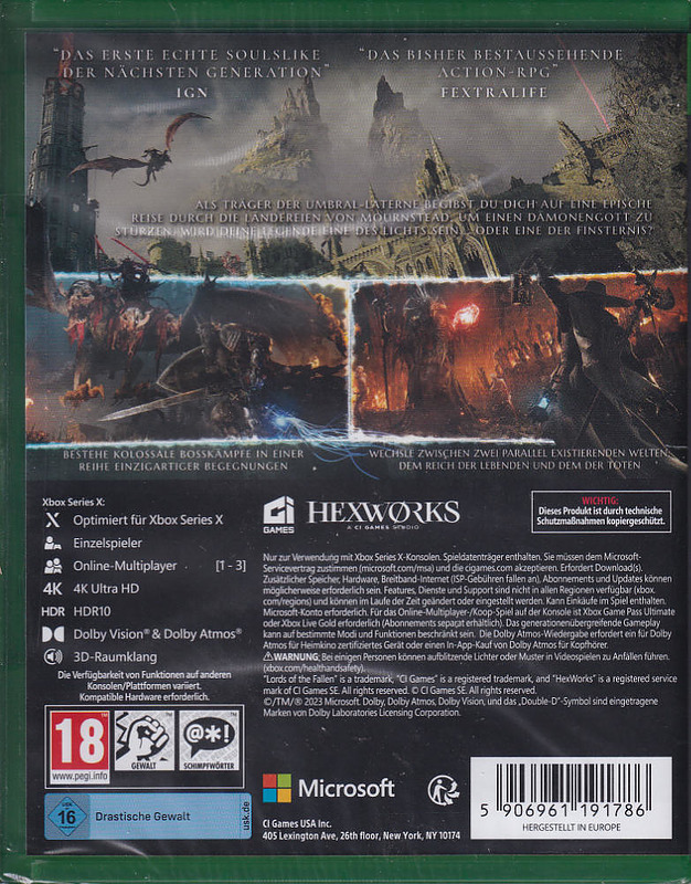 Lords of the Fallen Deluxe Edition Rueckseite