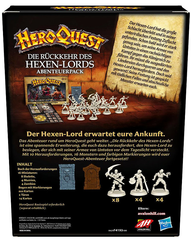 HeroQuest: Die Rückkehr des Hexen-Lords Rueckseite